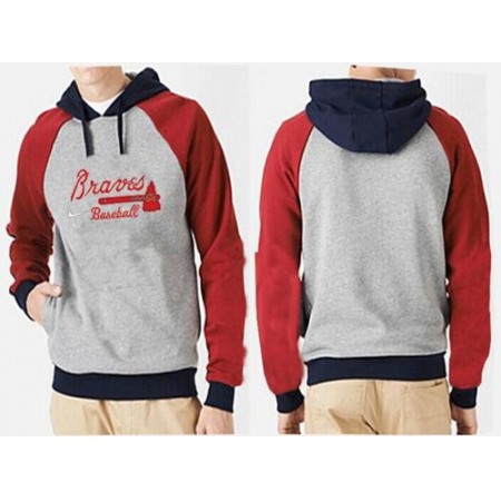 Atlanta Braves Pullover Hoodie Grey & Red