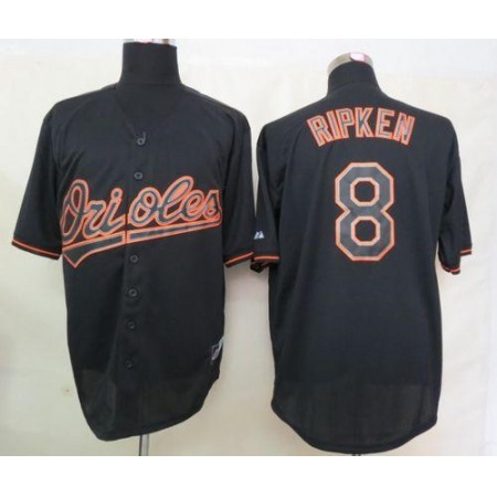 Orioles #8 Cal Ripken Black Fashion Stitched MLB Jersey