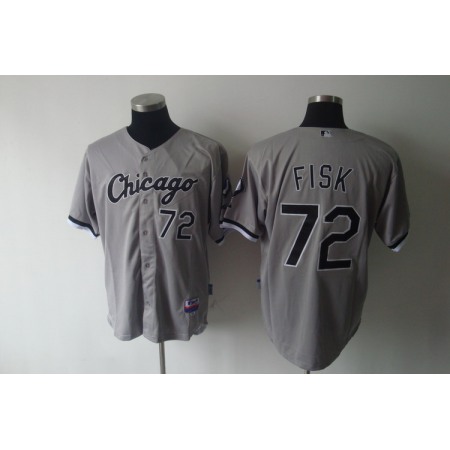 White Sox #72 Carlton Fisk Grey Stitched MLB Jerseys