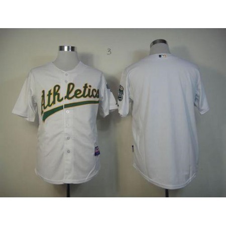 Athletics Blank White Cool Base Stitched MLB Jersey