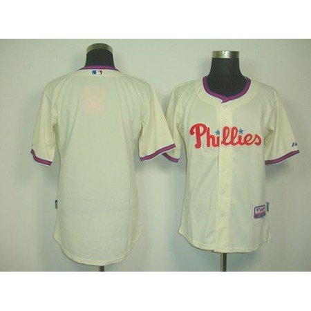 Phillies Blank Cream Cool Base Stitched MLB Jersey