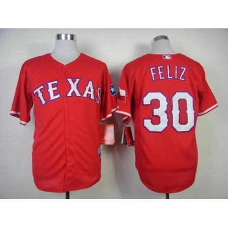 Rangers #30 Naftali Feliz Stitched MLB Red Cool Base Jersey