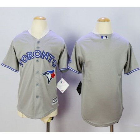 Blue Jays Blank Grey Cool Base Stitched Youth MLB Jersey