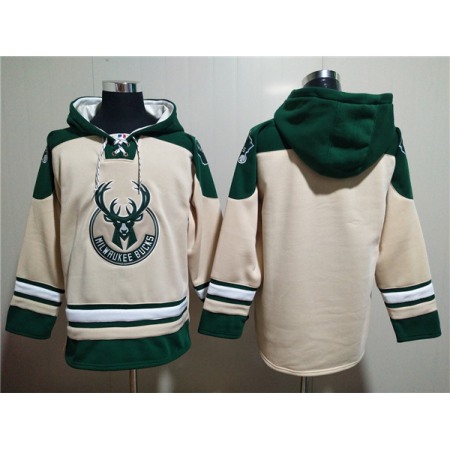 Men's Milwaukee Bucks Blank Cream Hoodie