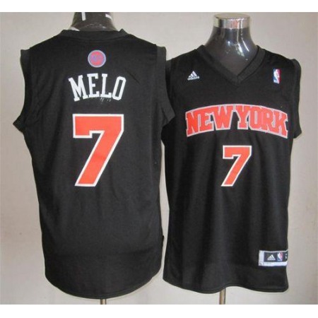 Knicks #7 Carmelo Anthony Black Melo Fashion Stitched NBA Jersey