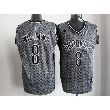 Nets #8 Deron Williams Grey Static Fashion Stitched NBA Jersey