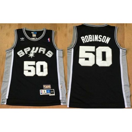 Spurs #50 David Robinson Black Throwback Stitched NBA Jersey