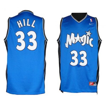 Magic #33 Grant Hill Blue Throwback Stitched NBA Jersey