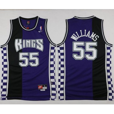 Kings #55 Jason Williams Purple/Black Throwback Stitched NBA Jersey