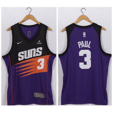 Men's Phoenix Suns #3 Chris Paul Purple Stitched Jersey