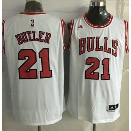 Revolution 30 Bulls #21 Jimmy Butler White Stitched NBA Jersey