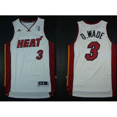 Heat #3 Dwyane Wade White Nickname D.WADE Stitched NBA Jersey