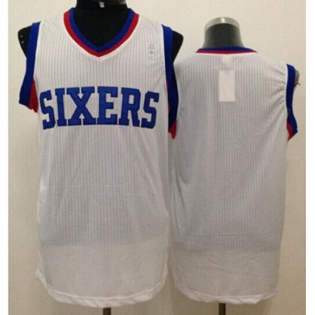 Revolution 30 76ers Blank White Stitched NBA Jersey