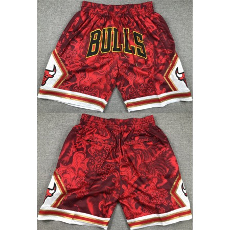 Men's Chicago Bulls Red Shorts (Run Small) 001