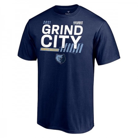 Men's Memphis Grizzlies 2021 Navy Playoff Bound Dunk T-Shirt