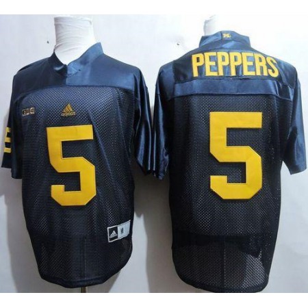 Wolverines #5 Jabrill Peppers Navy Blue Stitched NCAA Jersey