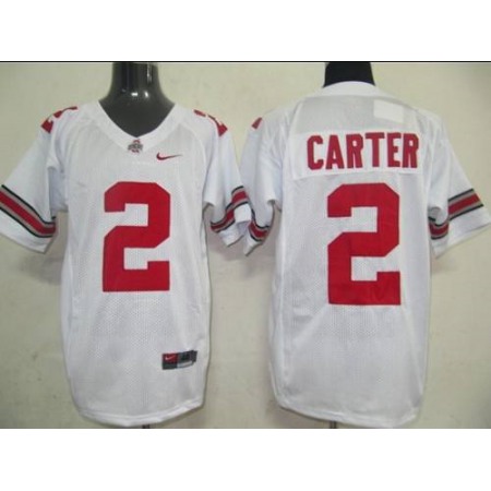 Buckeyes #2 Cris Carter White Stitched NCAA Jersey