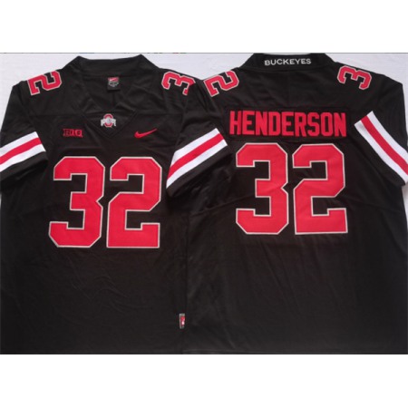 Men's Ohio State Buckeyes #32 HENDERSON Black Stitched Jersey