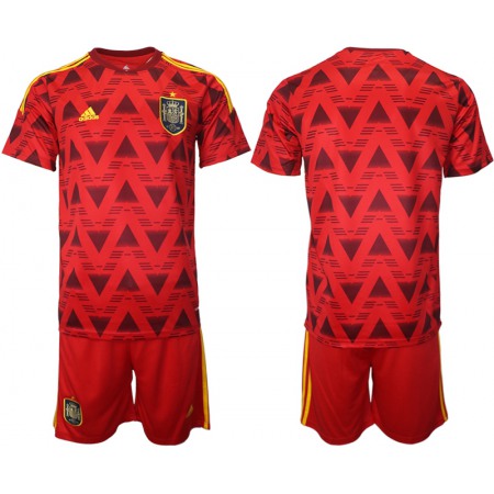 Men's Spain Blank Home Soccer Jersey Suit