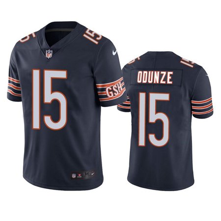 Men's Chicago Bears #15 Rome Odunze Navy 2024 Draft Vapor Stitched Football Jersey