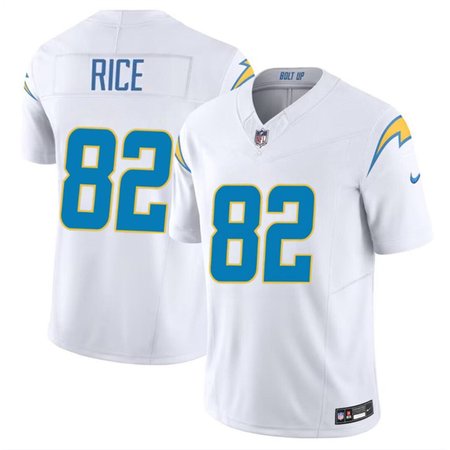 Men's Los Angeles Chargers #82 Brenden Rice White 2024 Draft F.U.S.E Vapor Limited Stitched Football Jersey