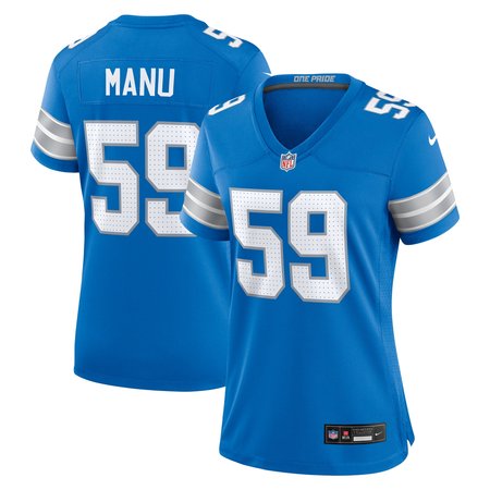 Women's Detroit Lions Giovanni Manu Nike Blue Team Game Jersey