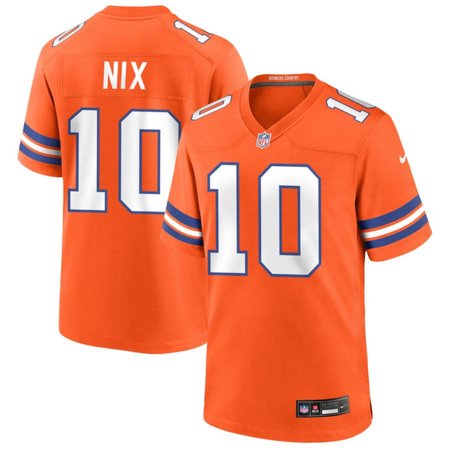 Men's Denver Broncos Bo Nix Nike Orange Mile High Collection 1977 Throwback Player Game Jersey