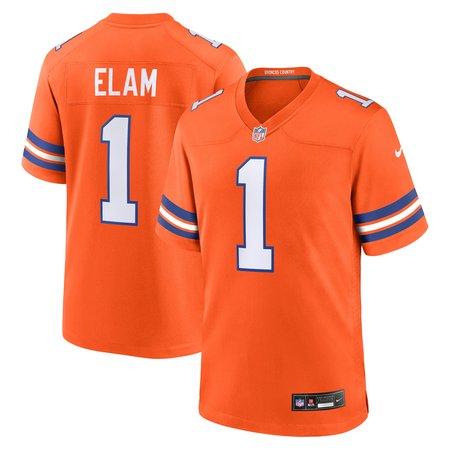 Men's Denver Broncos Jason Elam Nike Orange Mile High Collection 1977 Throwback Retired Player Game Jersey