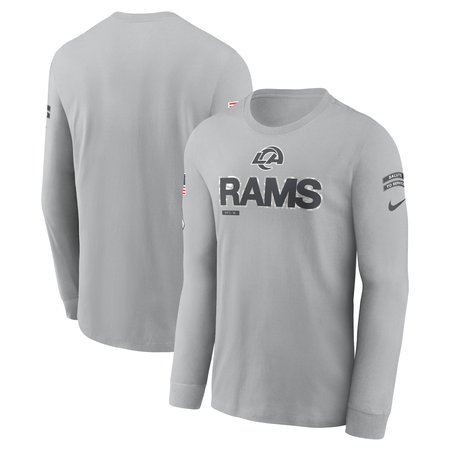 Men's Los Angeles Rams Nike Gray 2024 Salute To Service Long Sleeve T-Shirt