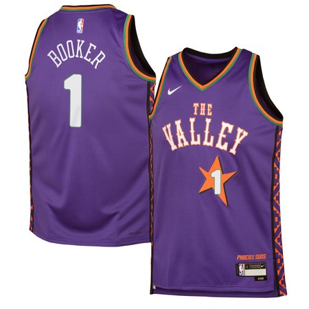 Youth Phoenix Suns Devin Booker Nike Purple 2024/25 Swingman Player Jersey - City Edition