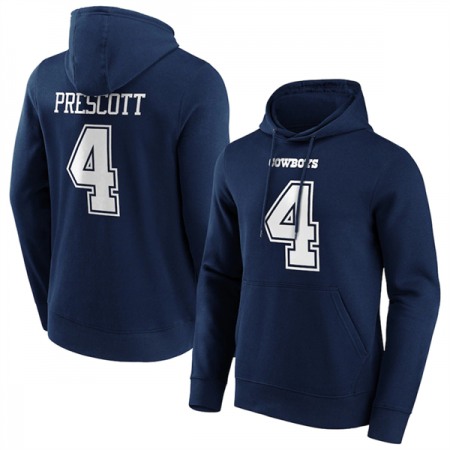 Men's Dallas Cowboys #4 Dak Prescott Navy Hoodie