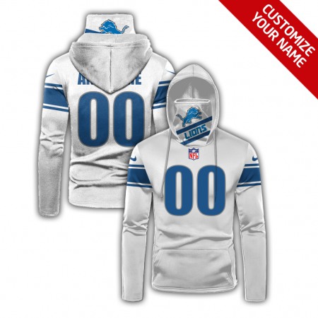 Men's Detroit Lions 2020 White Customize Hoodie Mask