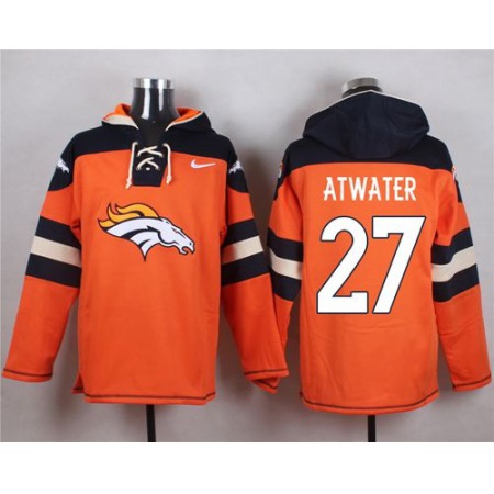 Nike Broncos #27 Steve Atwater Orange Player Pullover NFL Hoodie