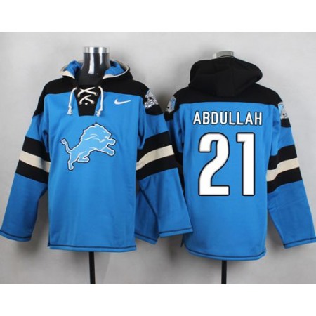 Nike Lions #21 Ameer Abdullah Blue Player Pullover NFL Hoodie