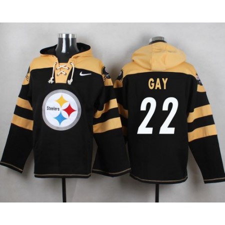 Nike Steelers #22 William Gay Black Player Pullover NFL Hoodie