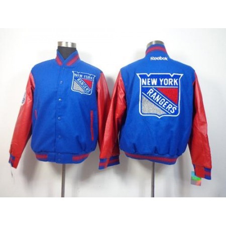 New York Rangers Satin Button-Up Blue NHL Jacket