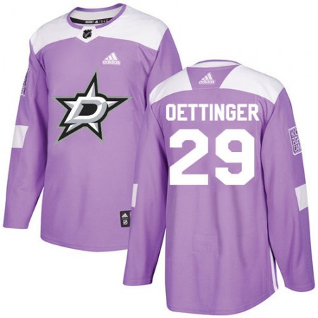 Men's Dallas Stars #29 Jake Oettinger Purple Stitched Jersey